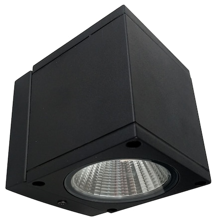 Sunlite LED 4" Outdoor Square Up Down Wall Sconce Light Fixture 18W 1100 Lumens 5000K, Black 81299-SU